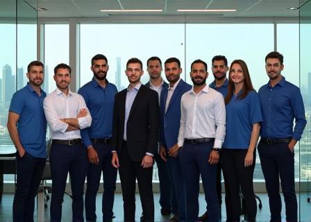 Emarat Mobile Solutions team in Business Bay Dubai office